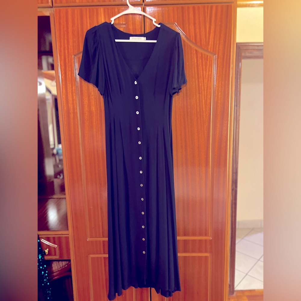 Sitting Pretty Tea Length Navy Blue Dress Size 32 (S/M)